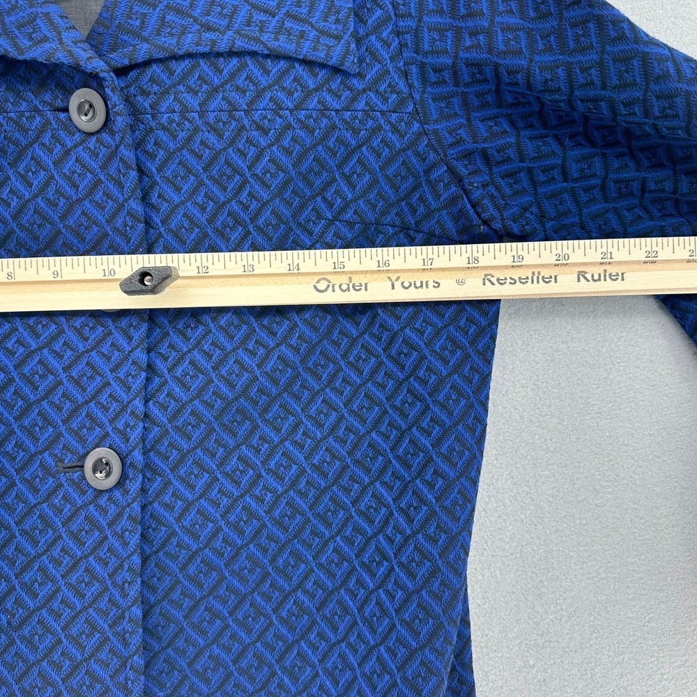 VTG Pendleton Royal Midnight Blue Geometric Blazer Jacket Virgin Wool 10P USA - Picture 8 of 8